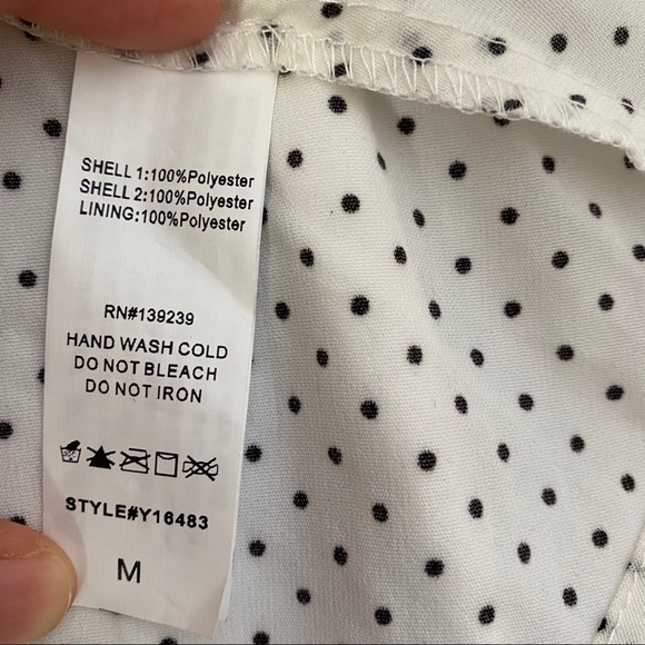 Do + Be Polka Dot One Shoulder Peplum Ruffle Top - Picture 7 of 8